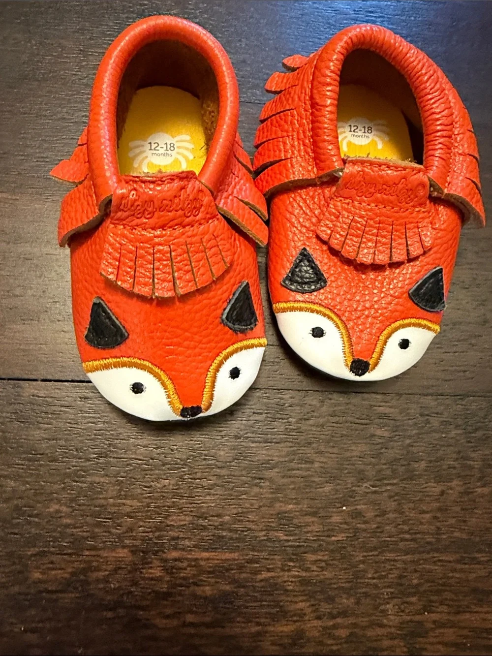 Itzy Ritzy Orange Fox Moccasins for Baby & Walker